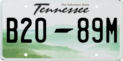 TN license plate B2089M