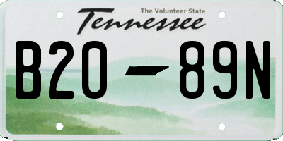 TN license plate B2089N