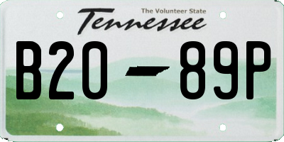 TN license plate B2089P