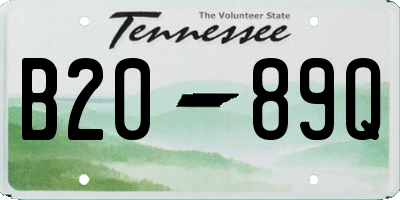TN license plate B2089Q