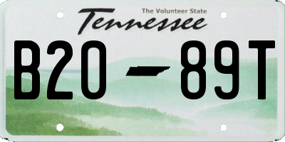 TN license plate B2089T
