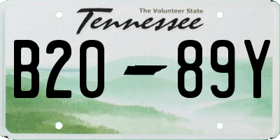 TN license plate B2089Y
