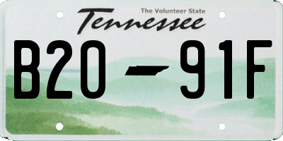 TN license plate B2091F