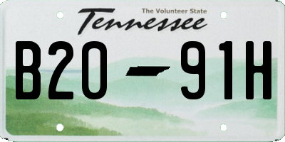 TN license plate B2091H
