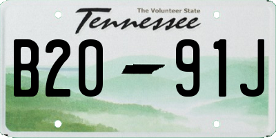 TN license plate B2091J