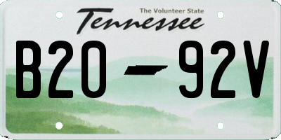 TN license plate B2092V