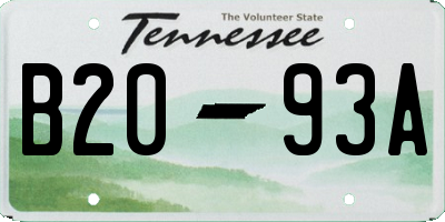 TN license plate B2093A