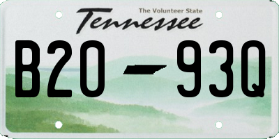 TN license plate B2093Q