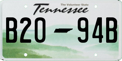 TN license plate B2094B