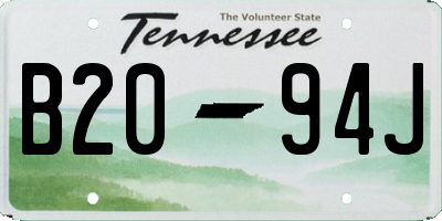 TN license plate B2094J