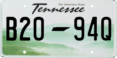 TN license plate B2094Q