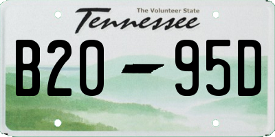 TN license plate B2095D