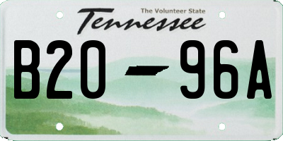 TN license plate B2096A