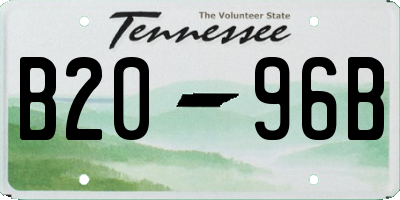 TN license plate B2096B