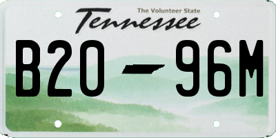 TN license plate B2096M