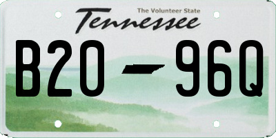 TN license plate B2096Q