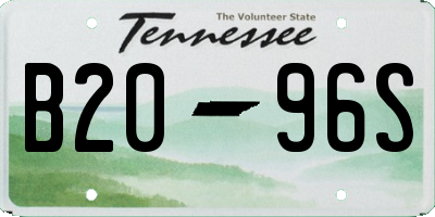 TN license plate B2096S