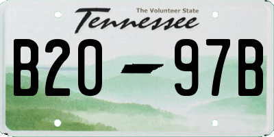 TN license plate B2097B