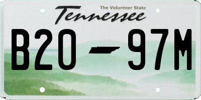 TN license plate B2097M