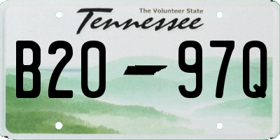 TN license plate B2097Q