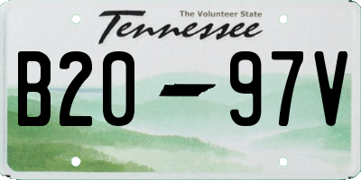 TN license plate B2097V