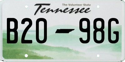 TN license plate B2098G