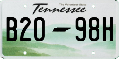 TN license plate B2098H