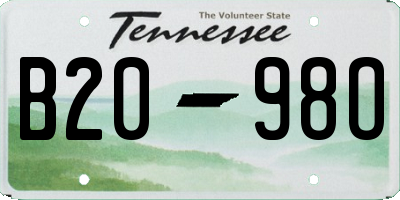 TN license plate B2098O