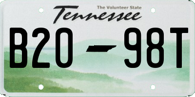 TN license plate B2098T