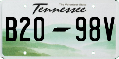 TN license plate B2098V