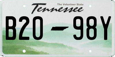TN license plate B2098Y
