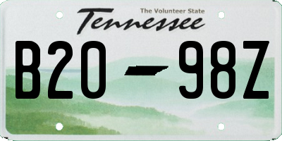 TN license plate B2098Z
