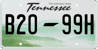 TN license plate B2099H