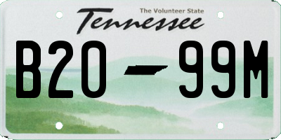 TN license plate B2099M