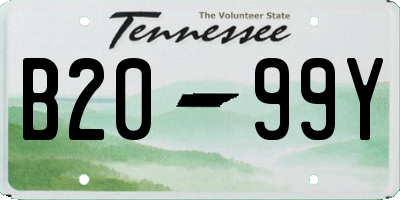 TN license plate B2099Y
