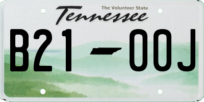 TN license plate B2100J