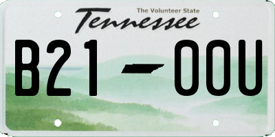 TN license plate B2100U