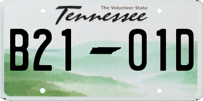 TN license plate B2101D