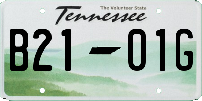 TN license plate B2101G