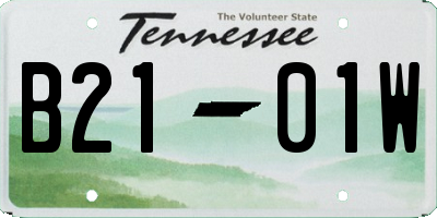 TN license plate B2101W