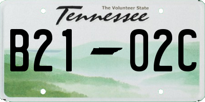 TN license plate B2102C