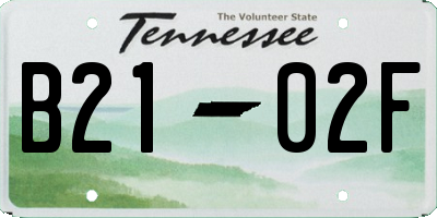 TN license plate B2102F