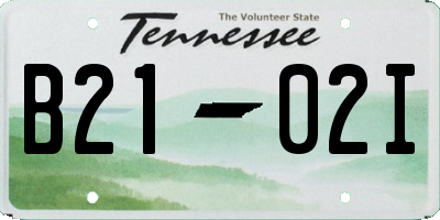 TN license plate B2102I
