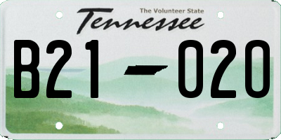 TN license plate B2102O