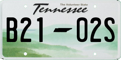 TN license plate B2102S