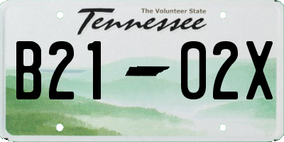 TN license plate B2102X