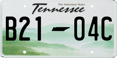 TN license plate B2104C