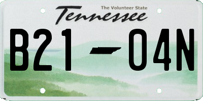 TN license plate B2104N