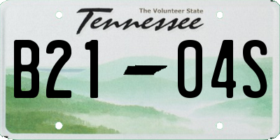TN license plate B2104S
