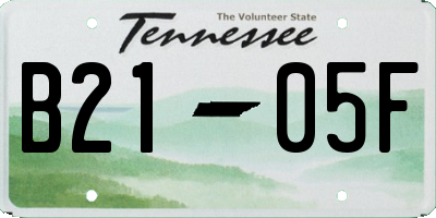 TN license plate B2105F